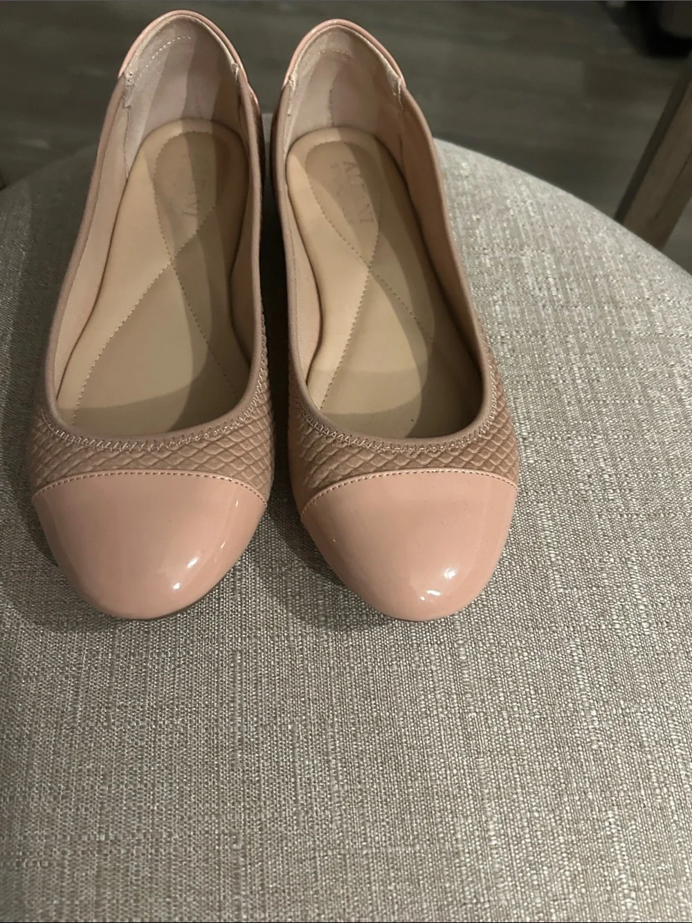 Alfani Blush Pink Patent Cap-Toe Ballet Flats